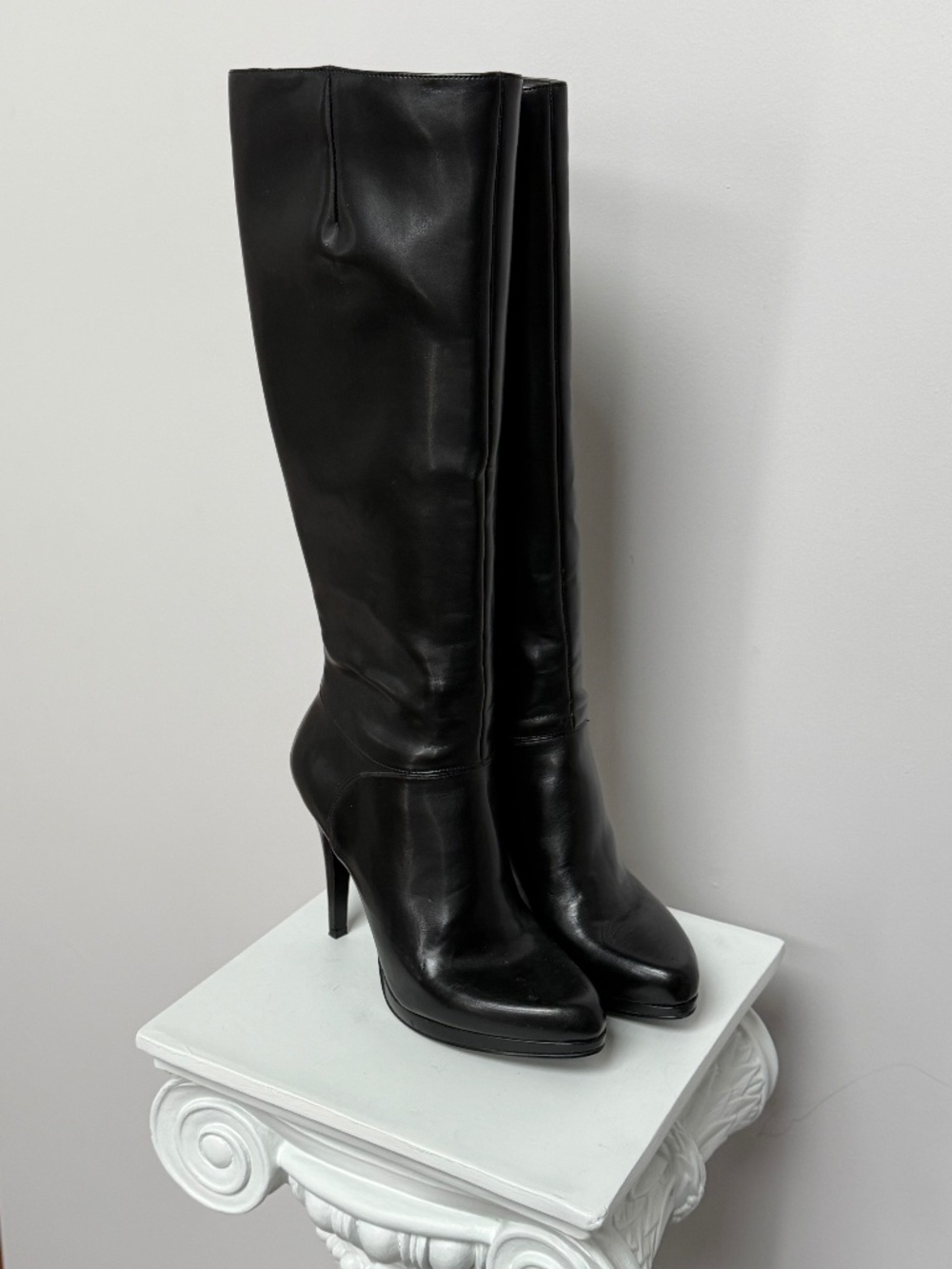 Nine West Black Leather Tall Boots